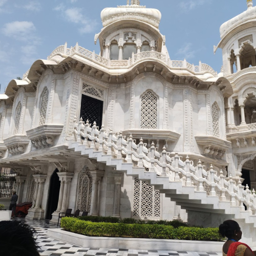 ISKCON Temple Vrindavan also known as Krishna Balaram Mandir, a well-organized spiritual complex featured in this Mathura Travel Guide
